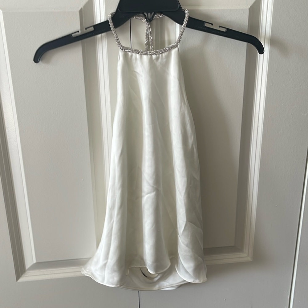 Zara backless rhinestone top